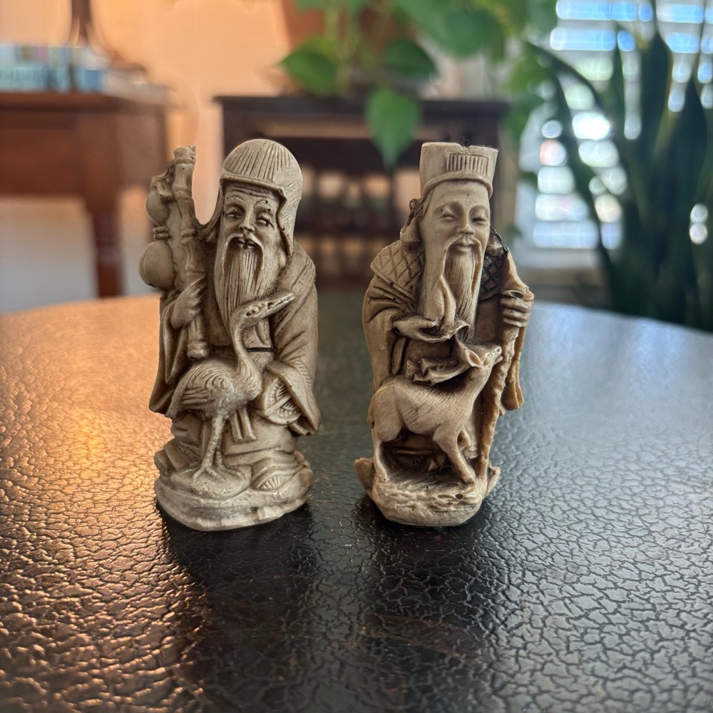 Asian Longevity and Prosperity Deity Figurines